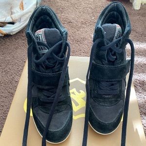 EUC ASH Bowie Hidden Wedge Sneaker; Black; Size 36